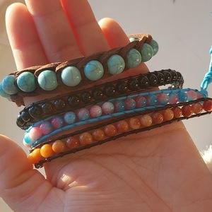 Set of 3 Pura Vida Crystal Bead Bracelets Plus Extra